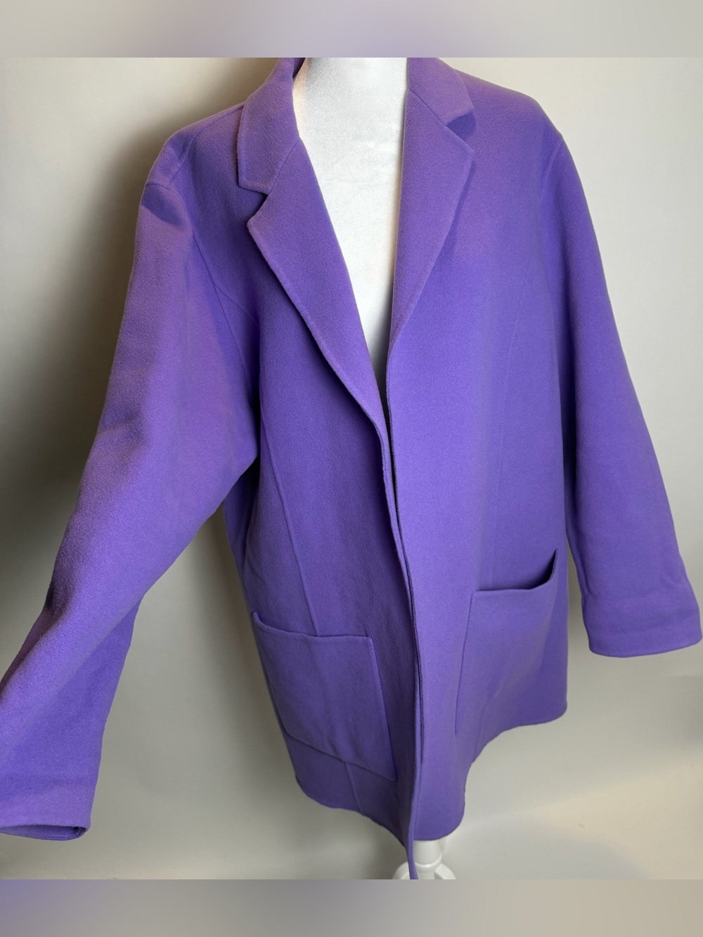 Eileen Fisher Violet Relaxed Pocket Blazer Wool & Cashmere Blend